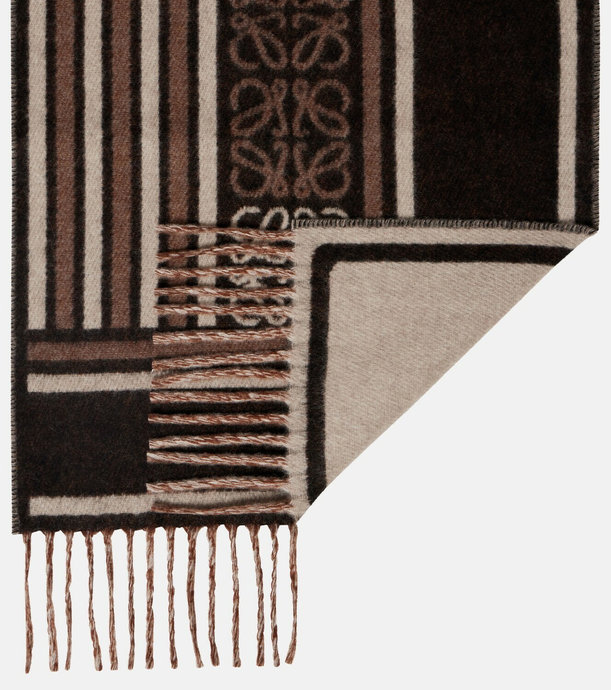 Loewe Anagram wool and cashmere jacquard scarf