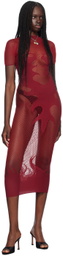 Poster Girl Red Peachy Midi Dress
