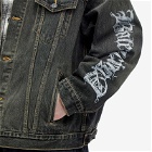 Balenciaga Men's Metal Logo Denim Jacket in Washed Black Pagoda