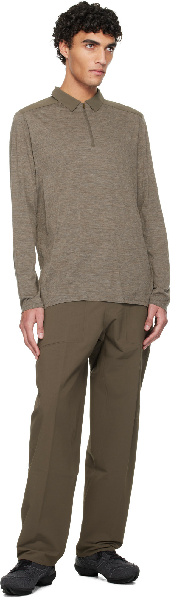 Veilance Taupe Frame LS Polo
