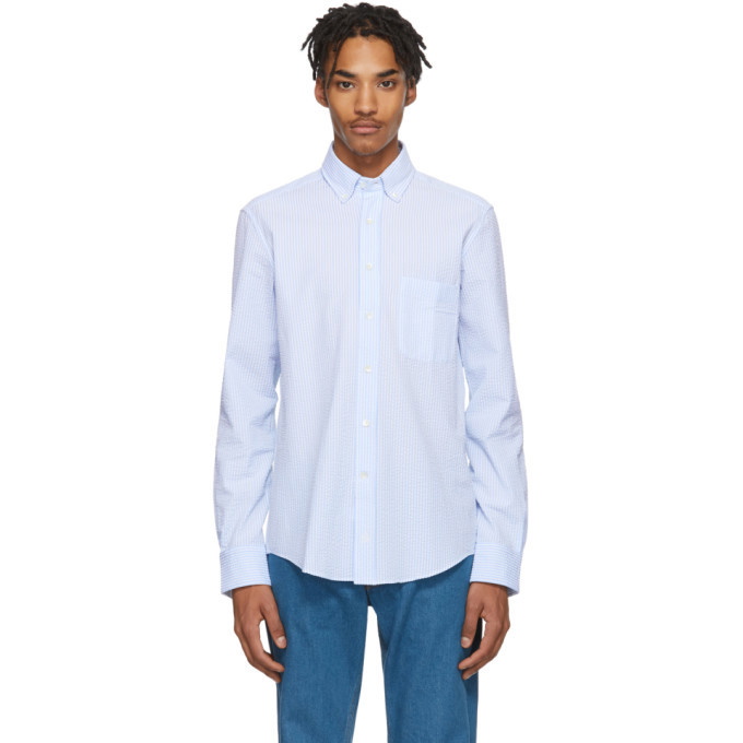 Photo: Lanvin Blue and White Seersucker Shirt