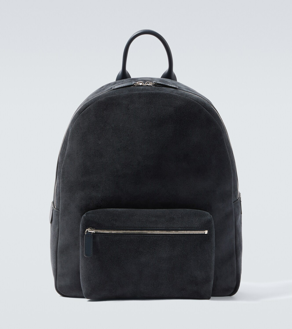 Kiton Leather-trimmed suede backpack