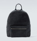 Kiton Leather-trimmed suede backpack