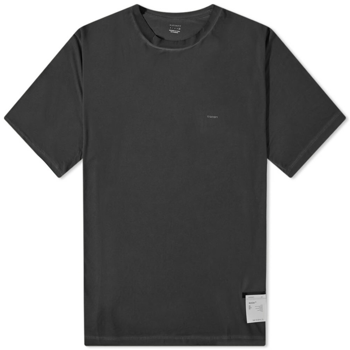 Photo: Satisfy Men's Pigment Dyed Auralight Logo T-Shirt in Pigment Black