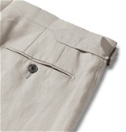 Saman Amel - Wide-Leg Pleated Linen Trousers - Gray