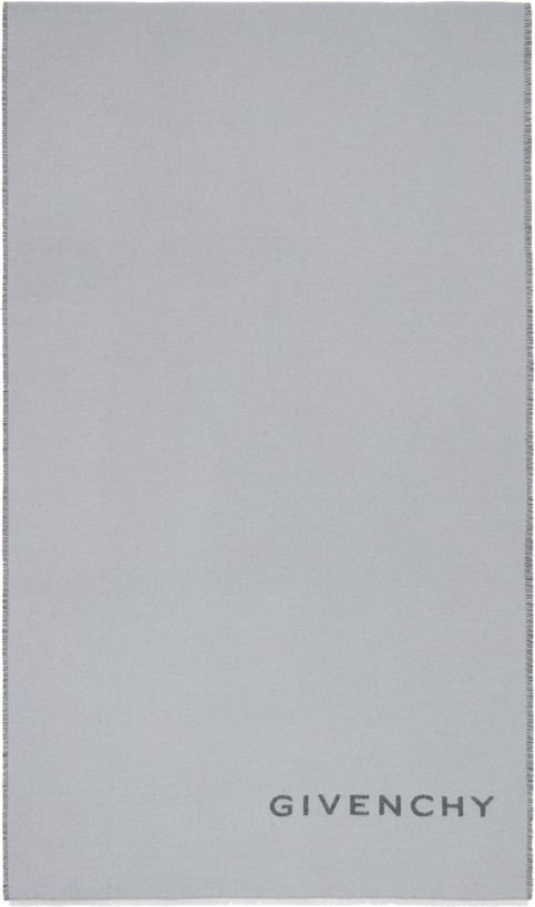 Photo: Givenchy Gray 'Givenchy' Woven Scarf