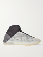 ADIDAS ORIGINALS - Yeezy Quantum Suede-Trimmed Primeknit and Neoprene Sneakers - Gray