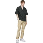 John Elliott Black and Green Radar Camp Short Sleeve Shirt