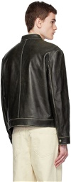 Dunst Black Racing Leather Jacket
