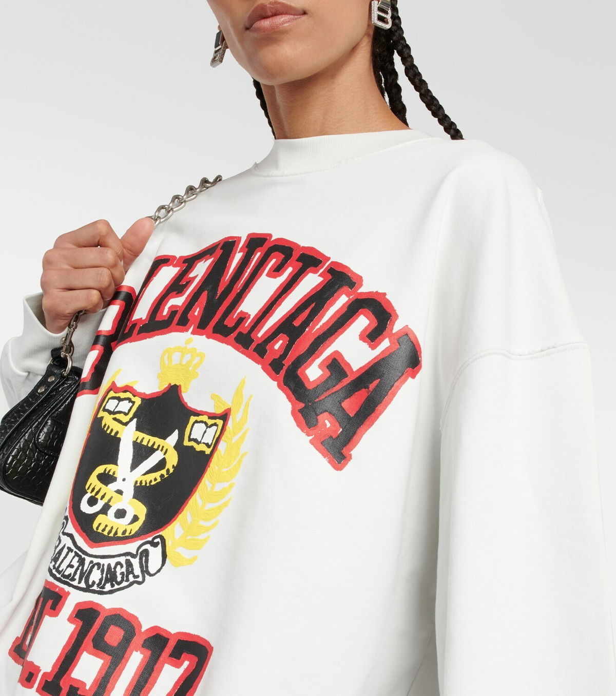 Balenciaga College logo cotton sweatshirt
