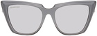 Balenciaga Silver Cat-Eye Sunglasses