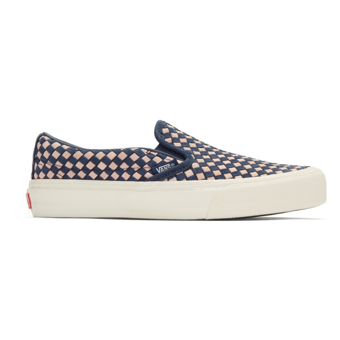 Photo: Vans Navy and Pink Taka Hayashi Edition Slip-On 66 LX Sneakers