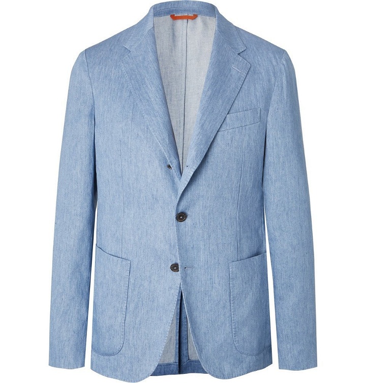 Photo: Tod's - Light Blue Linen Suit Jacket - Blue