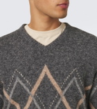 Brunello Cucinelli Argyle alpaca, cashmere, and wool-blend sweater