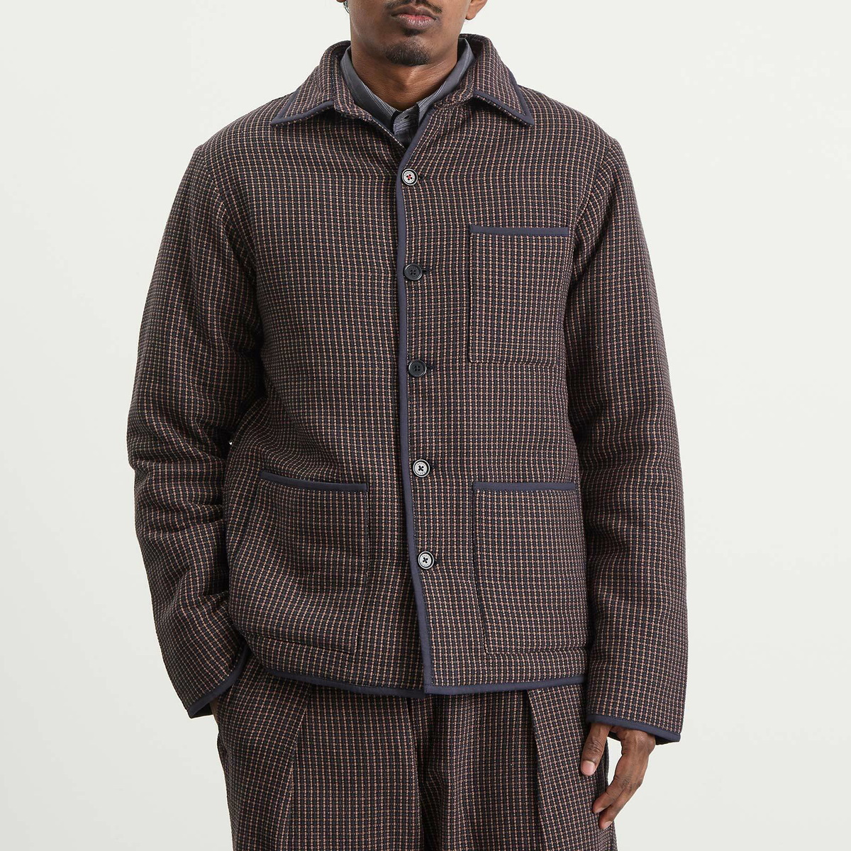 Kardo Men's Paris Quilted Workwear Jacket in Ganache