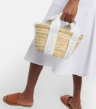 Chloe - Sense Small leather-trimmed raffia tote bag