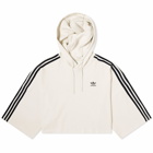 Adidas Women's 3-Stripe Cropped Hoody in Wonder White