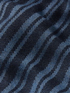 LORO PIANA - Fringed Striped Herringbone Cashmere and Silk-Blend Scarf