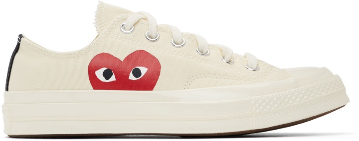 Photo: COMME des GARÇONS PLAY Off-White Converse Edition Half Heart Chuck 70 Low Sneakers