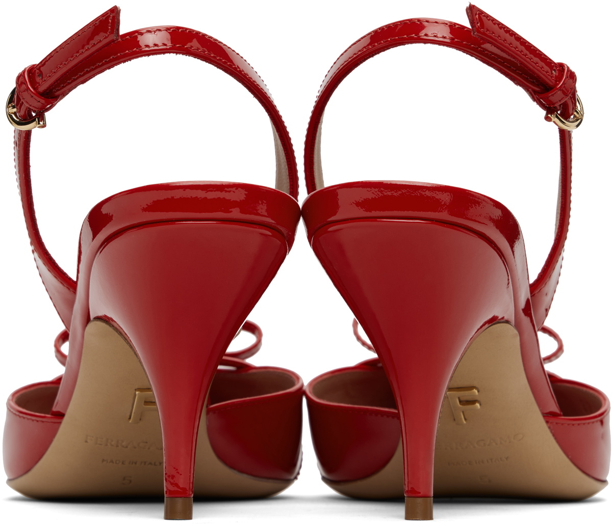 Ferragamo Red Gylla Mini Bow Pump Heels