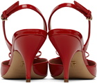 Ferragamo Red Gylla Mini Bow Pump Heels