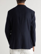Richard James - Double-Breasted Ribbed Wool-Blend Blazer - Blue