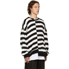 D by D Black and White Unbalanced Striped Sweater