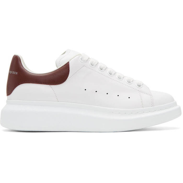 Photo: Alexander McQueen White and Burgundy Oversized Sneakers