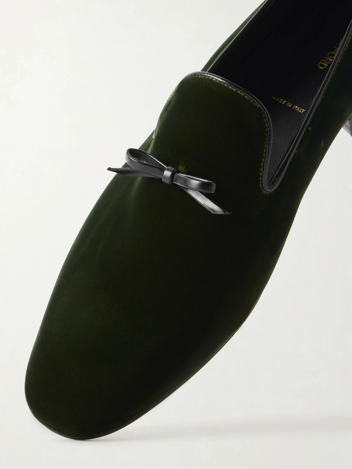 TOM FORD - Scott Bow-Detailed Velvet Loafers - Green