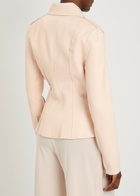 Norma Kamali Gang Panelled Faux Leather Jacket Light Pink