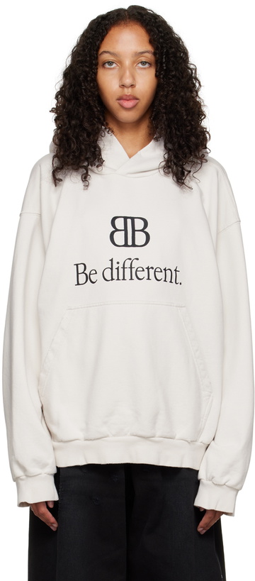 Photo: Balenciaga Off-White Embroidered Hoodie