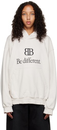 Balenciaga Off-White Embroidered Hoodie