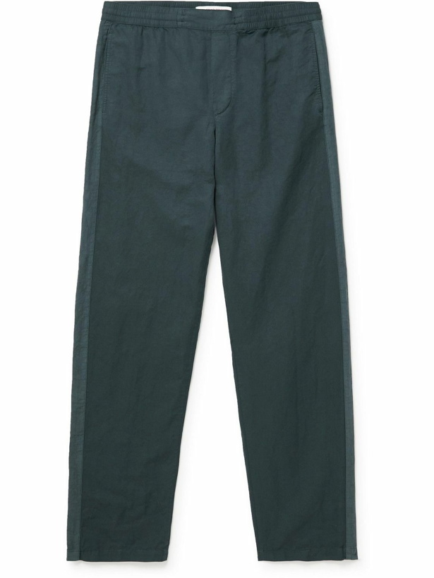 Photo: Orlebar Brown - Sonoran Straight-Leg Cotton and Linen-Blend Trousers - Black