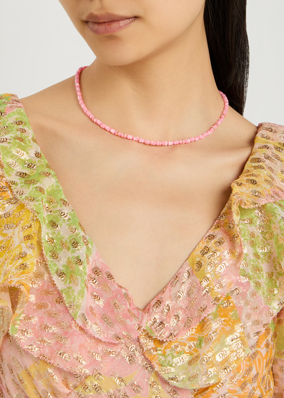 Anni LU Calypso Beaded 18kt Gold-plated Necklace - Pink - One Size