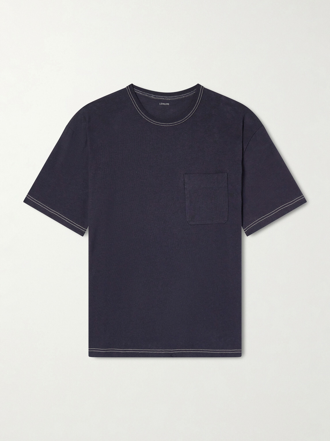 LEMAIRE - Cotton and Linen-Blend Jersey T-Shirt - Blue