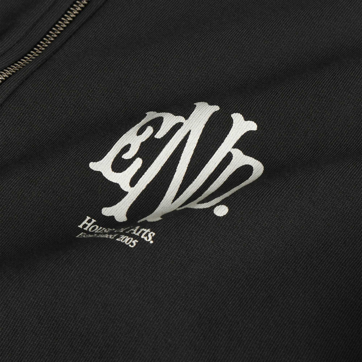 END. Mono Zip Hoodie in Cinder Black
