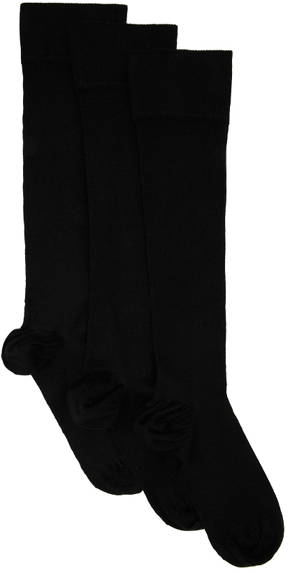 Photo: Wolford Three Pack Black Long Distance Knee High Socks