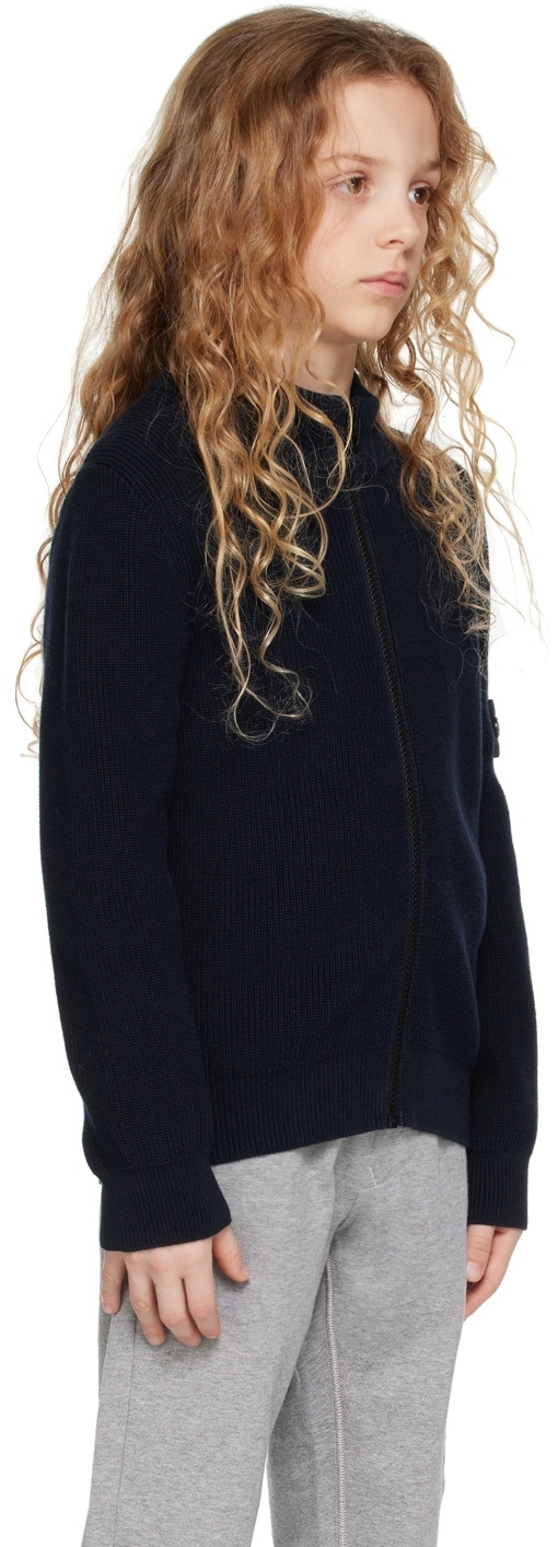 Stone Island Junior Kids Navy Zip Sweater