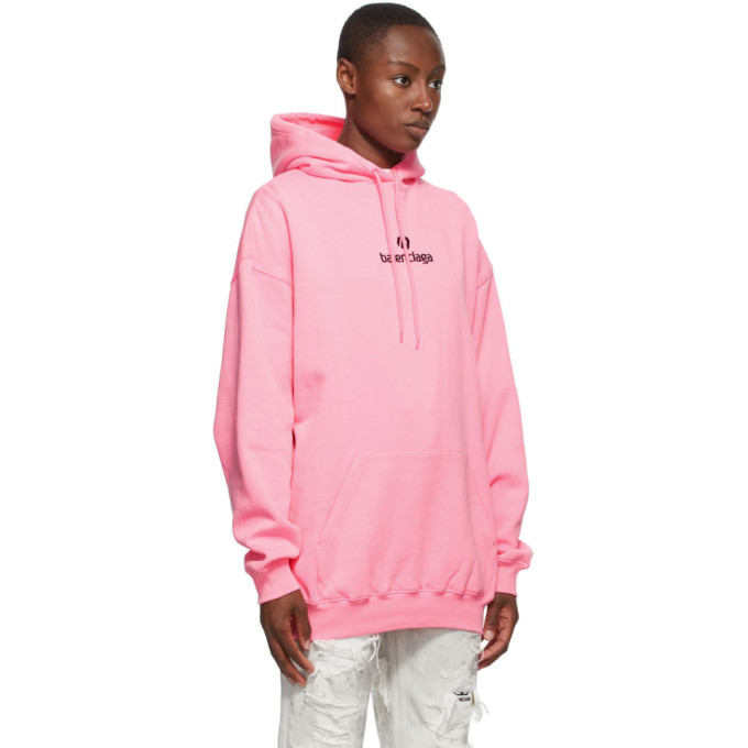 Balenciaga hoodie pink outlet logo