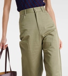 Loewe High-rise cotton wide-leg pants