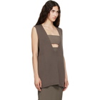Rick Owens Gray Tower Wool Knit V Neck Vest