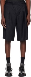 424 Navy Striped Shorts