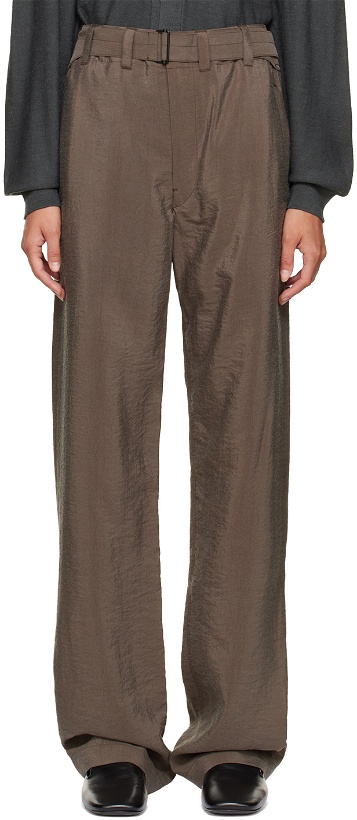 Photo: LEMAIRE Brown Belted Chino Trousers