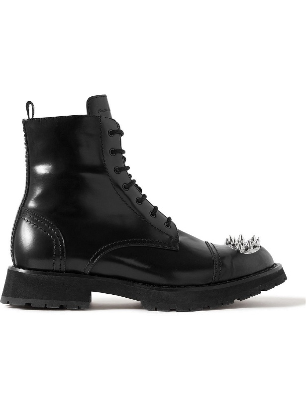 Photo: Alexander McQueen - Spiked Leather Boots - Black