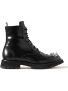 Alexander McQueen - Spiked Leather Boots - Black