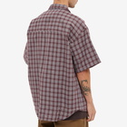 Polar Skate Co. Men's Mitchell Check Flannel Shirt in Bordeaux