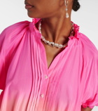 Juliet Dunn Colorblocked scalloped silk minidress