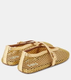 Alaïa Fishnet metallic leather ballet flats