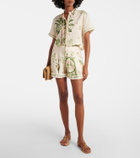 Agua by Agua Bendita Rommy floral linen Bermuda shorts