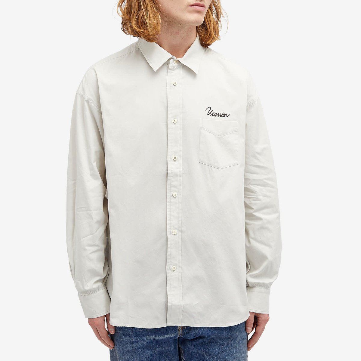 Visvim Men's Steiner Shirt in Grey Visvim